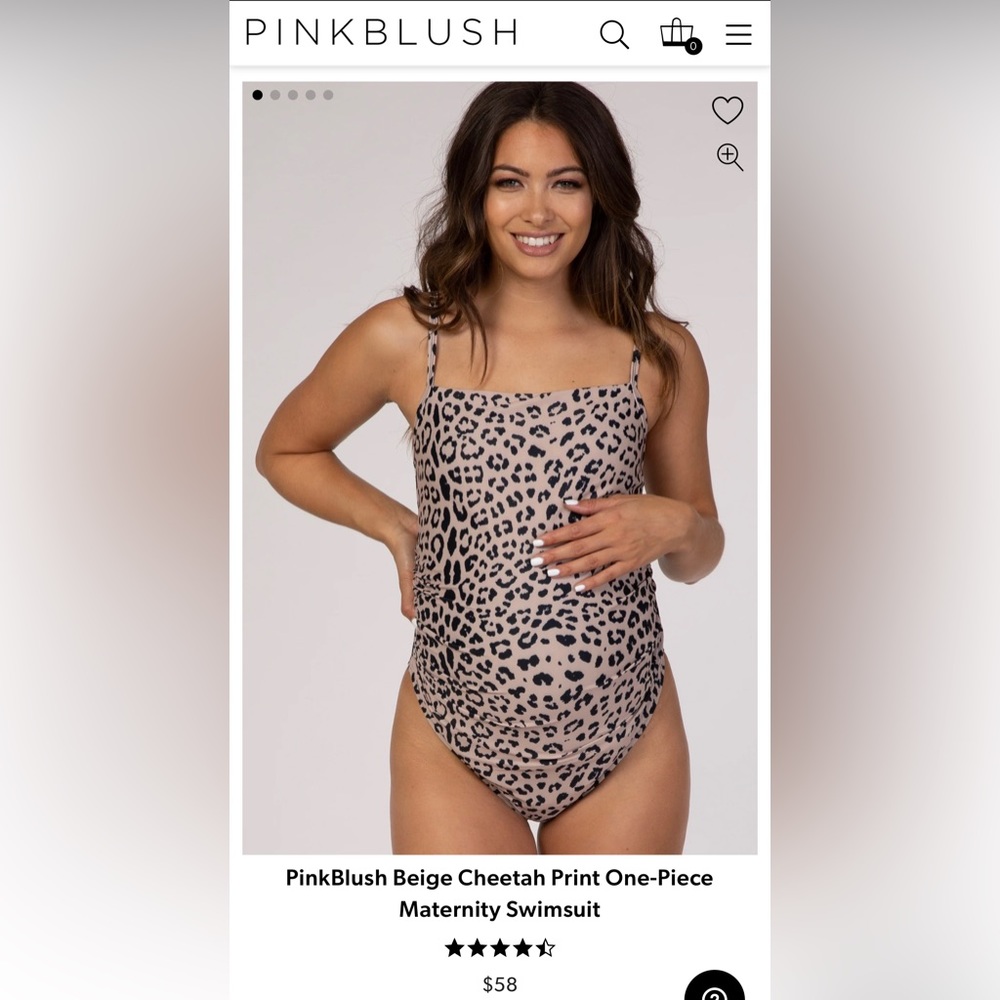 PinkBlush Beige Cheetah Print One Piece Swimsuit